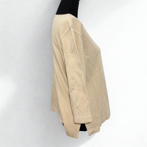 VTG Classic Elements Beige Embroidered Top 3/4 Sleeve Plus Size Grandmacore - Picture 4 of 6